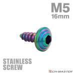 ステンレスネジ M5×16mm タッピングビス 六角穴 シェルヘッド レインボーグリーン 1個 TC0198