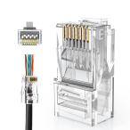RJ45 коннектор,CableCreation LAN коннектор проникать тип 50 штук входит Cat6/Cat5e/Cat5 LAN кабель для коннектор k