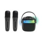 ピーナッツクラブ カラオケもできるBluetoothスピーカー (マイク2本付) S02BS-002BK(色:ブラック)/ボーカルカット イベント 花見【沖縄・離島 配送不可】