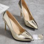 ハイヒール パンプス レディース ポインテッドトゥ ピンヒール エナメル キラキラ