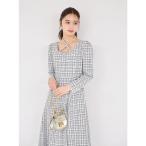 ショッピングツイード クロスリボン付きパール装飾ラメツイードワンピース tocco closet(トッコクローゼット)