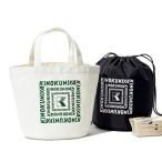 紀ノ国屋 KINOKUNIYA (キノクニヤ） トートバッグ＆保冷・保温ポーチ セット ホワイト グリーン キャンパス生地 トートバッグ ブラック ポーチ 巾着付き