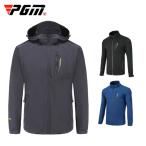 PGM 冬用　ゴルフメンズウェア　メンズウェア　メンズアウター　長袖アウター 黒 グレー　ネイビー　3色展開　ブルゾン　防寒　フード　あたたかい　