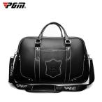PGM ゴルフバッグ　ボストンバッグ　ショルダーバッグ　トートバッグ 2way　シューズケースつき　レザー　多機能　ブラック　おしゃれ　