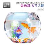 30cm 金魚鉢 ガラス製 透明 丸 鉢 和
