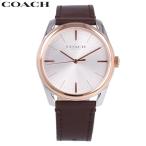 COACH コーチ Preston プレストン腕時計 メンズ クオーツ レザー ブラウン シルバー ピンクゴールド 14602482