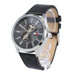 TOMMY HILFIGER トミーヒルフィガー Spencer スペンサー 1791641腕時計 メンズ 機械式 自動巻き レザー ブラック カジュアル 爆買