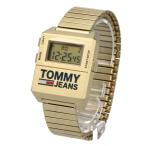TOMMY HILFIGER トミーヒルフィガー トミージーンズ Tommy Jeans 1791670 メンズ メタル ステンレス ゴールド エバーバンド 蛇腹 デジタル カジュアル 爆買