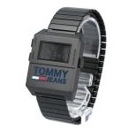 TOMMY HILFIGER トミーヒルフィガー トミージーンズ Tommy Jeans 1791671 メンズ メタル ステンレス ブラック エバーバンド 蛇腹 デジタル カジュアル 爆買