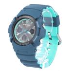 Yahoo! Yahoo!ショッピング(ヤフー ショッピング)CASIO カシオ G-SHOCK ジーショック AWG-M100SCC-2A 電波ソーラー タフソーラー アナデジ 腕時計 メンズ ネイビーブルー サックスブルー オレンジ SPECIAL COLOR