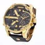 DIESEL ディーゼル 腕時計 メンズ 男性 クオーツ 電池 GMT 4タイムゾーン MR.DADDY ミスターダディ 大きい レザー 革 ブラック ゴールド DZ7371 爆買