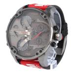 DIESEL ディーゼル 腕時計 メンズ 男性 クオーツ 電池 GMT 4タイムゾーン MR.DADDY ミスターダディ 大きい テキスタイル レッド 赤 ガンメタ DZ7423 爆買