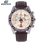 CASIO カシオ EDIFICE エディフィス腕時計 メンズ  クオーツ クロノグラフ レザー ブラウン シルバー アイボリー ピンクゴールド EFR-559BL-7A ビジネス