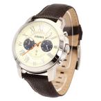 Yahoo! Yahoo!ショッピング(ヤフー ショッピング)FOSSIL フォッシル 腕時計 メンズ 男性 クオーツ 電池 クロノグラフ GRANT グラント 仕事 レザー 革 ブラウン シルバー ホワイト FS5021