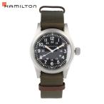 HAMILTON ハミルトン カーキ フィールド メカ 腕時計 メンズ 手巻き 機械式 ステンレス ナイロン ナトーベルト カーキ シルバー ブラック H69439931 1年保証