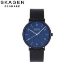 SKAGEN スカーゲン腕時計 メンズ クオーツ 北欧 アナログ 3針 ステンレス レザー ブラック ブルー SKW6727 爆買
