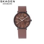 SKAGEN スカーゲン腕時計 メンズ クオーツ 北欧 アナログ 3針 ステンレス レザー コルク柄 ブラウン ブラック SKW6728 爆買