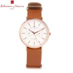 SALVATORE MARRA サルバトーレマーラ腕時計 ユニセックス クオーツ レザー ブラウン ピンクゴールド ホワイト SM15117-PGWHPG
