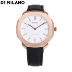 D1 MILANO ディーワンミラノ 腕時計 時計 クオーツ メンズ アナログ 2針 レザー ブラック ピンクゴールド ホワイト カジュアル シンプル SSLJ04 父の日
