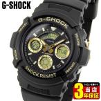 Yahoo! Yahoo!ショッピング(ヤフー ショッピング)G-SHOCK Gショック CASIO カシオ アナログ アナデジ メンズ 腕時計 黒 ブラック 黄色 イエロー 金 ゴールド ウレタン AW-591GBX-1A9 海外モデル