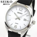 Yahoo! Yahoo!ショッピング(ヤフー ショッピング)ポイント最大6倍 SEIKO セイコー 逆輸入 海外モデル SUR213P1 アナログ メンズ 腕時計 ウォッチ 黒 ブラック 白 ホワイト 革バンド レザー
