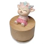 falado Mini из дерева животное роторный музыкальная шкатулка симпатичный олень. украшение имеется ( Tune :It's a Small World), бежевый 