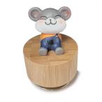 falado Mini из дерева животное роторный музыкальная шкатулка симпатичный мышь. украшение имеется (Tune: You are My Sunshine), серый .be