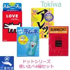 コンドーム こんどーむ ドットシリーズ アレッ500 キースへリングスムース つぶつぶラムネ500 サガミ009ドット ミニサイズ4箱 メール便 送料無料 避妊具