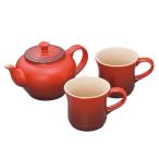 ショッピングル・クルーゼ ル・クルーゼ(LE CREUSET) ティーポット&マグSS 2個入 セット 910296-00 Cレッド