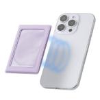 エレコム(ELECOM) IC-PCMGPU パープル チェキ用フォトフレーム マグネット式 instax mini film用 MagSafe装着可 落下防止カバー付 写真収納