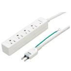 ヤザワ Y02JKP402WH(ホワイト) 3Pマグネットタップ4個口 4個口(上挿し) 2m