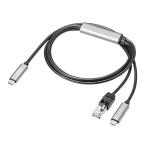  Sanwa Supply KB-SL6CLANPD1BK внезапный скорость зарядка соответствует USB Type-C LAN изменение кабель Gigabit соответствует PD100W 1m