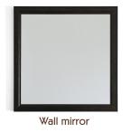 鏡 壁掛け サイズ 50.9×50.9cm ブラック ミラー 正方形 木目調 アンティーク