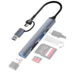 USB 3.0 ступица MicroSD/SD устройство для считывания карт Type-C &amp; Type-A соответствует,TF/ микро SD устройство для считывания карт,USB-C данные пересылка 