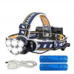 LEDヘッドライト 1200ルーメン USB充電式 軽量 防水 6点灯モード 作業灯 防災 登山 釣り ランニング 夜釣りPSE認証