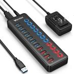 WENTER USB ハブ 3.0 Hub 7ポート * 4充電ポート 2023改良 ACアダプタ付き セルフパワー/バスパワー 独立スイッチ付 USB拡張 5Gbps高速 LEDライト搭載 高耐 久