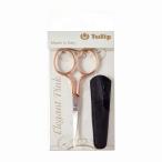 TULIP тюльпан высококлассный обрыв пряжи . ножницы elegant розовый TIC-001 Италия переплёт кожа с футляром 