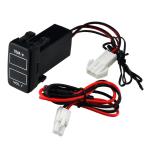 トヨタ車用 温度計 温度センサー約47cm 電圧計ポート スイッチパネル 赤/青LED付 12V/24V 約40mm×22mm