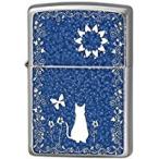 ZIPPO ジッポー ライター 2MPP-Cat (BL)メタルペイントプレート ネコ 両面加工