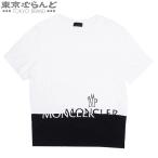 モンクレール MONCLER ビッグレタリング クルーネック G20918C00018 ブラックxホワイト コットン M 半袖Ｔシャツ メンズ 008019403