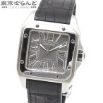 カルティエ CARTIER サントス100 LM  W20134X8 グレー SS レザー サマーリミテッド 世界限定2500本 箱・保証書付き 腕時計 メンズ 自動巻 仕上済 101676540