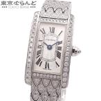 カルティエ CARTIER タンクアメリカン ミニ フルダイヤ HPI00724 シルバー K18WG ダイヤモンド 箱・保証書付き 腕時計 レディース QZ 電池交換済 101695416