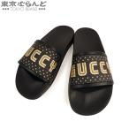 グッチ GUCCI セガスター スライドサンダル 519996 ブラックxゴールド ラバー セガコラボ 37 サンダル レディース 展示未使用品 101711518
