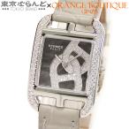 ショッピング円高還元 エルメス HERMES ケープコッド SM CC1.330 Z刻印 ブラックxグレー SS ダイヤモンド アリゲーターマット シェーヌダンクル 腕時計 レディース 101729654