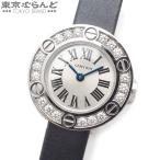 カルティエ CARTIER ラブウォッチ ダイヤベゼル 金無垢 WE800331 シルバー K18WG ダイヤモンド レザー 腕時計 レディース 電池式 仕上済 101740740