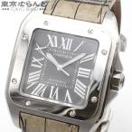 カルティエ CARTIER サントス100 LM W20134X8 グレー SS アリゲーター 2500本限定 サマーリミテッドエディション 腕時計 メンズ 自動巻 101756214