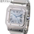 カルティエ CARTIER サントス ガルベ LM W20065D6 アイスブルー SS ユーロ限定 ロゴ文字盤 腕時計 メンズ クォーツ 仕上済 101767289