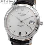 ロンジン LONGINES ツインバレル L.990 300本限定 金無垢 L2.630.6 ホワイト K18WG アリゲーターレザー SS 腕時計 メンズ 自動巻 ハンターケース 101784062