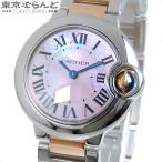 カルティエ CARTIER バロンブルーSM W6920034 ピンクシェル SS PG コンビ 箱・保証書付 腕時計 レディース クォーツ式 電池交換済 仕上済 101789928