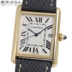 カルティエ タンクルイカルティエLM W1529756 金無垢 K18YG レザー 箱・保証書付 腕時計 メンズ クォーツ式 電池交換済 仕上済 101800683